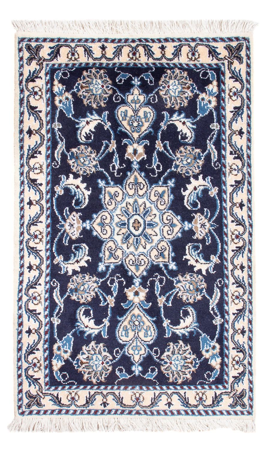 Tapis persan - Nain - Royal - 90 x 60 cm - bleu foncé
