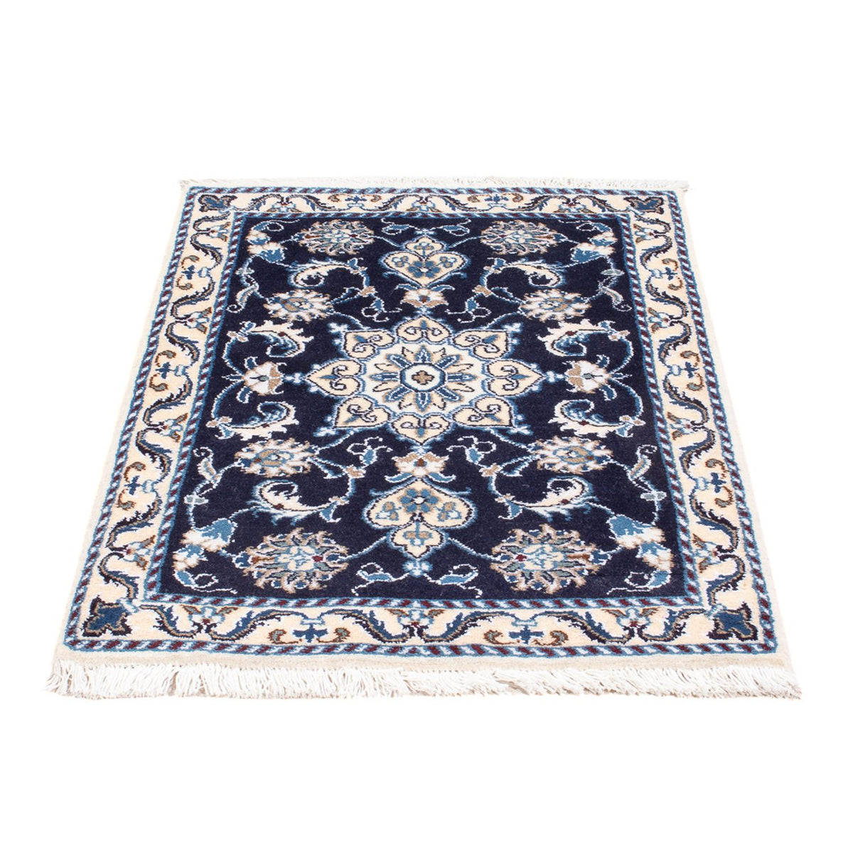 Tapis persan - Nain - Royal - 90 x 60 cm - bleu foncé