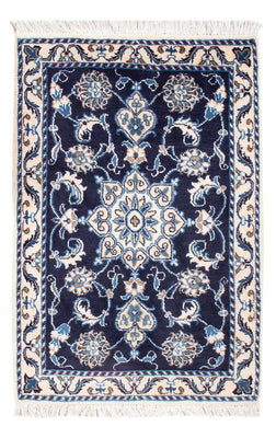 Tapis persan - Nain - Royal - 90 x 60 cm - bleu foncé
