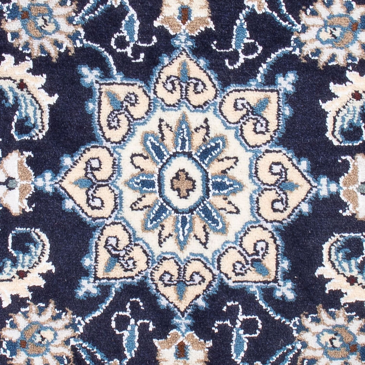 Tapis persan - Nain - Royal - 90 x 60 cm - bleu foncé