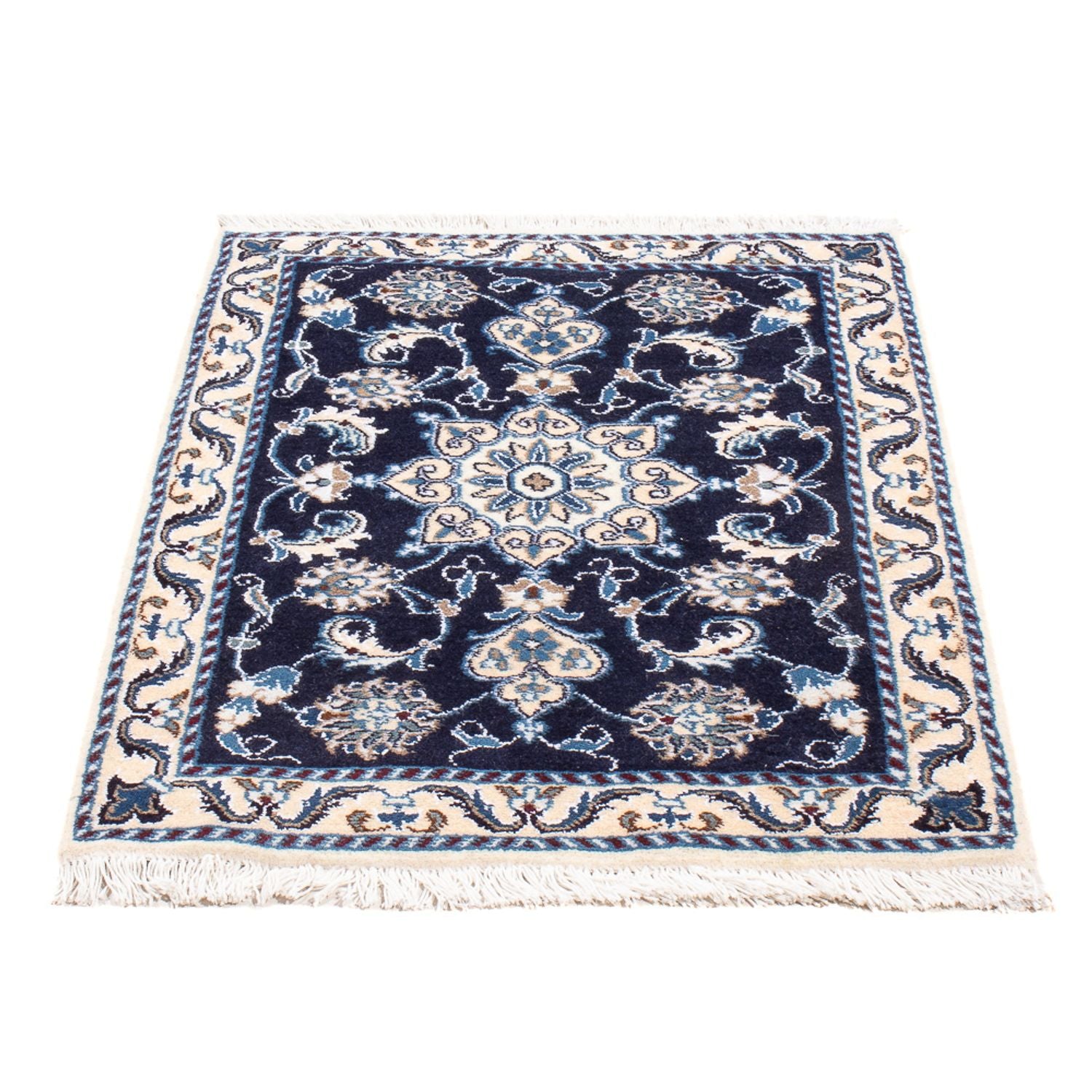 Tapis persan - Nain - Royal - 90 x 60 cm - bleu foncé