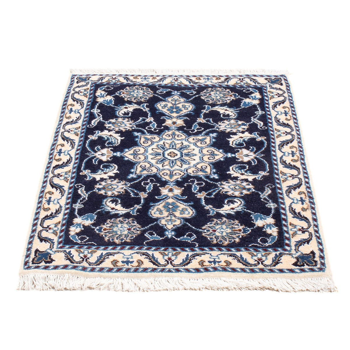 Tapis persan - Nain - Royal - 90 x 60 cm - bleu foncé