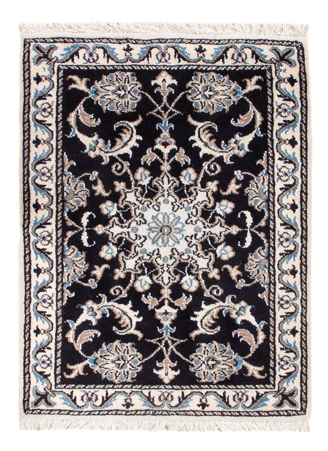 Tapis persan - Nain - Royal - 90 x 60 cm - bleu foncé