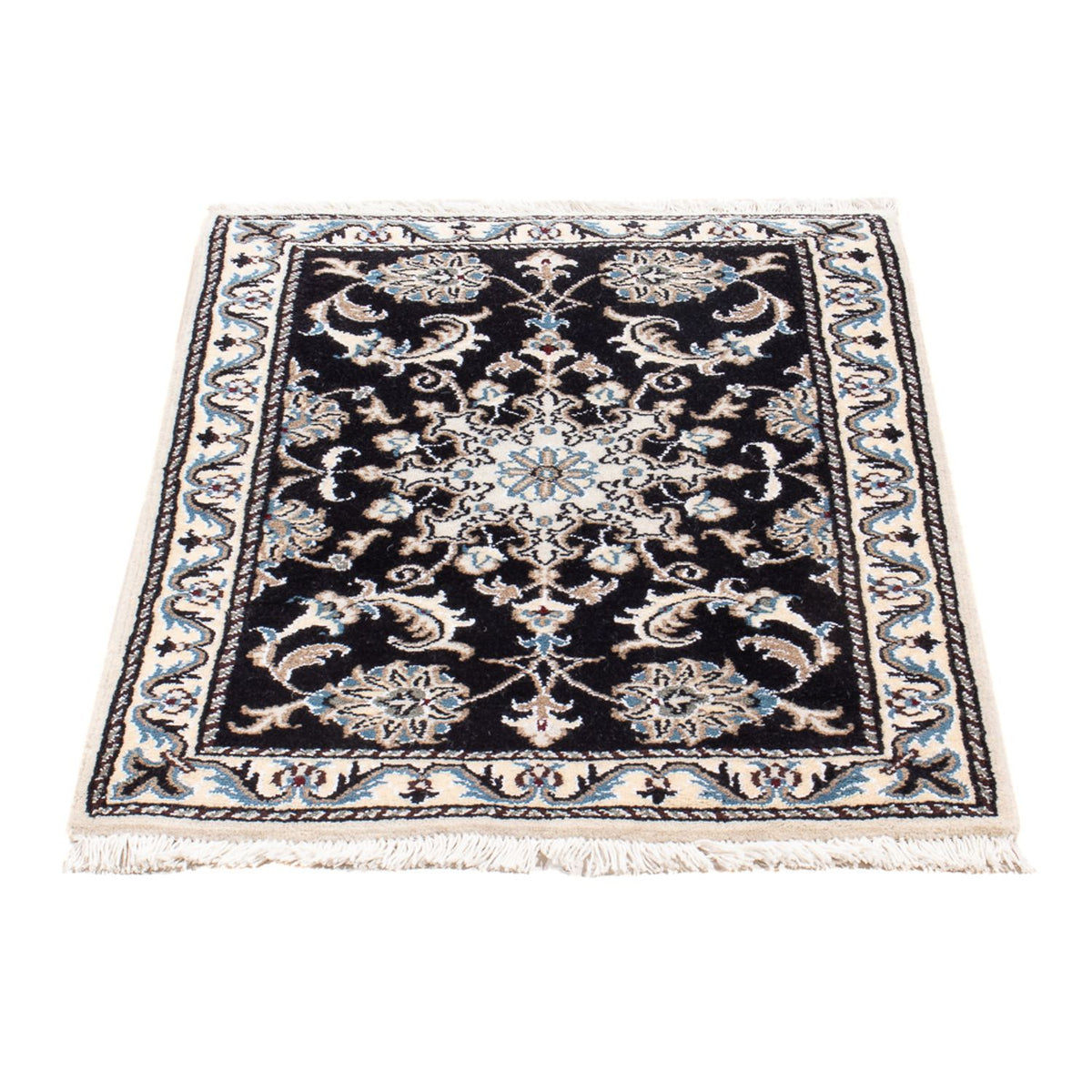 Tapis persan - Nain - Royal - 90 x 60 cm - bleu foncé