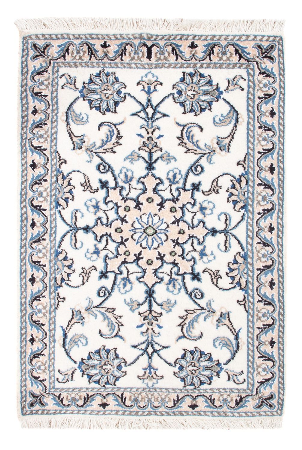 Tapis persan - Nain - Royal - 90 x 60 cm - crème