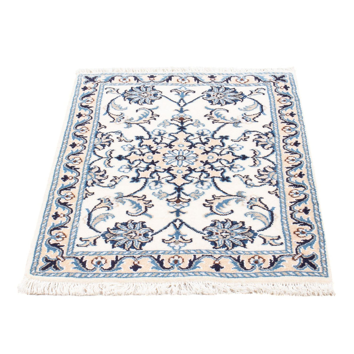 Tapis persan - Nain - Royal - 90 x 60 cm - crème
