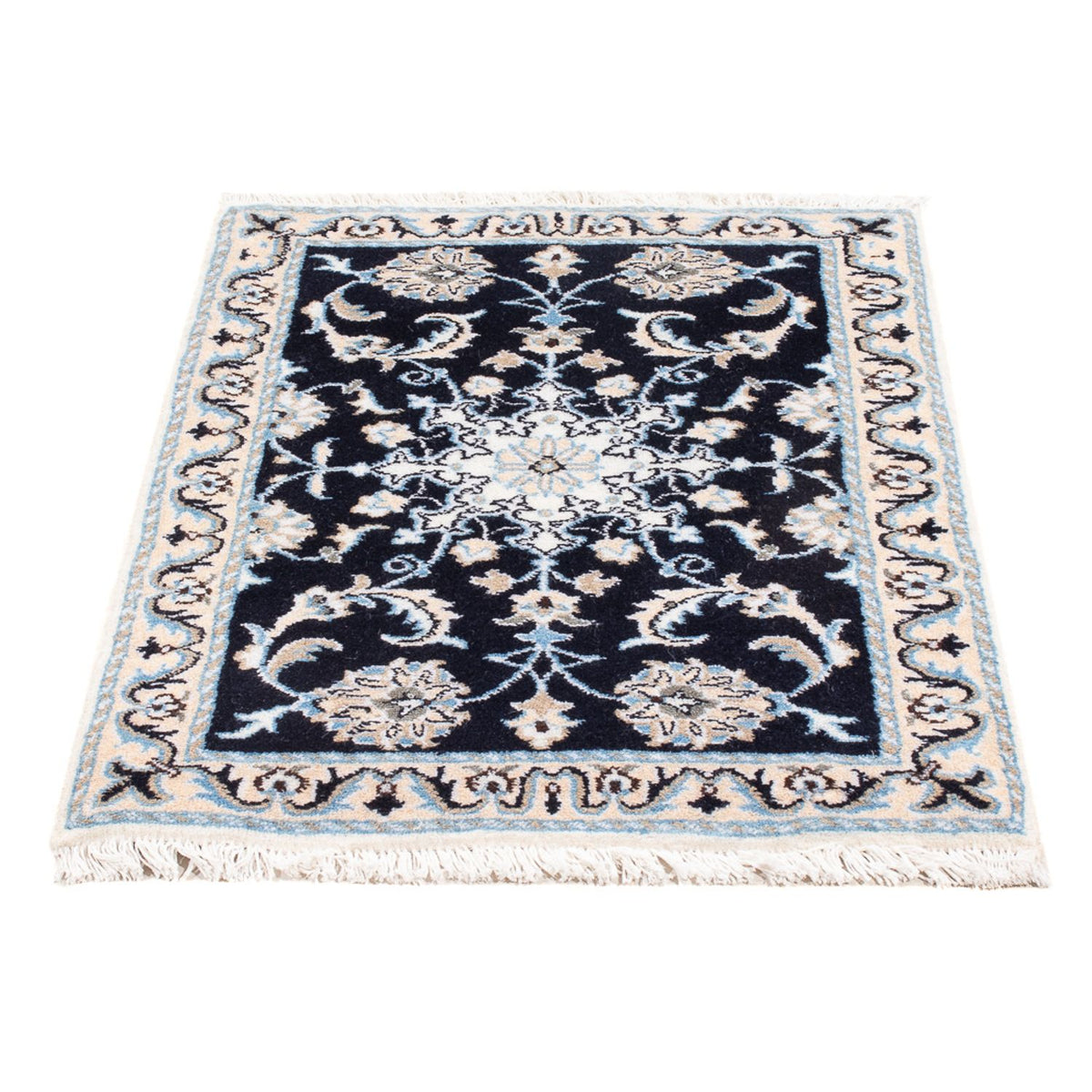 Tapis persan - Nain - Royal - 90 x 60 cm - bleu foncé
