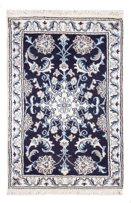 Tapis persan - Nain - Royal - 90 x 60 cm - bleu foncé