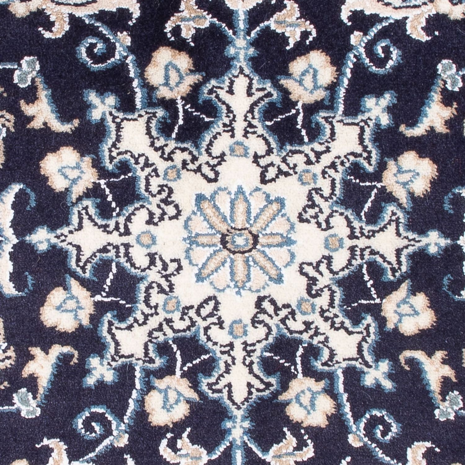 Tapis persan - Nain - Royal - 90 x 60 cm - bleu foncé