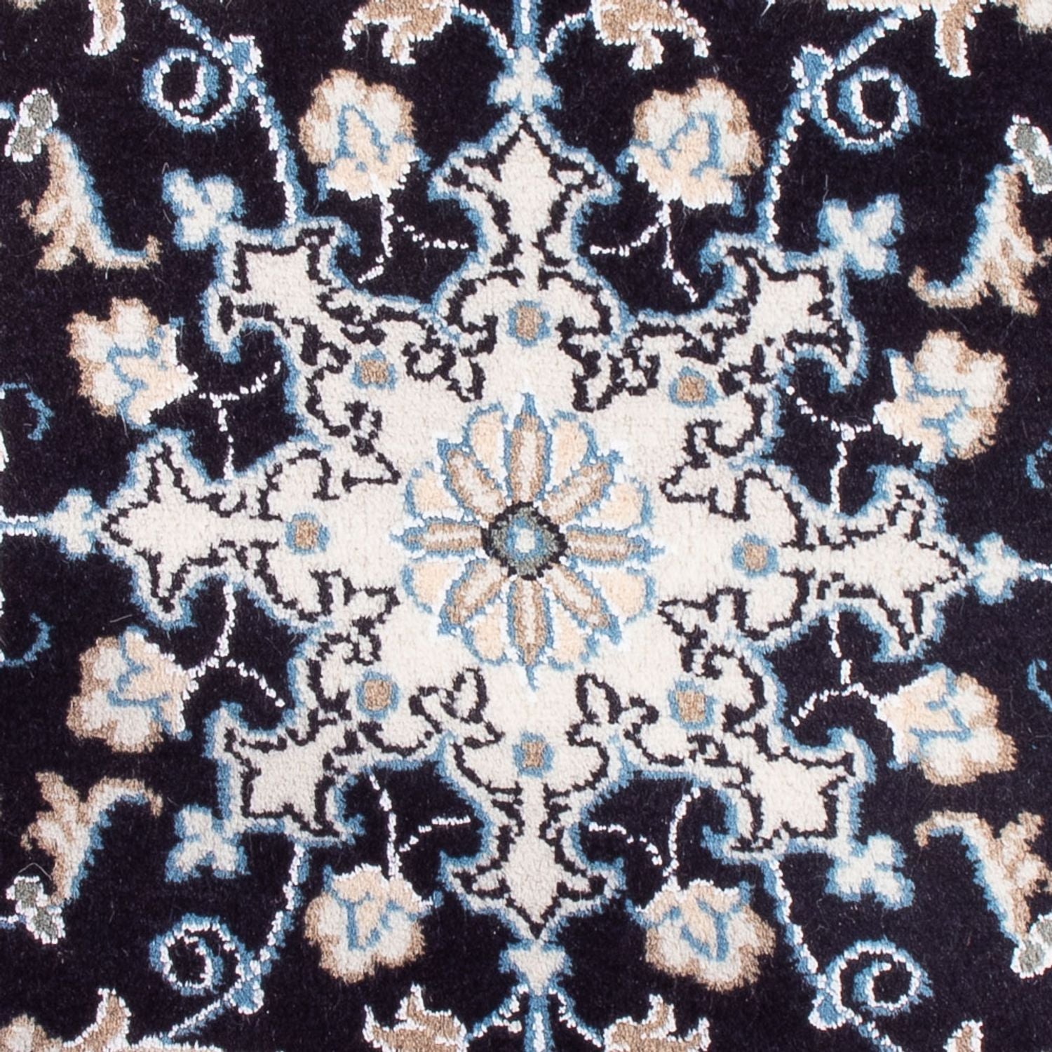 Tapis persan - Nain - Royal - 90 x 60 cm - bleu foncé