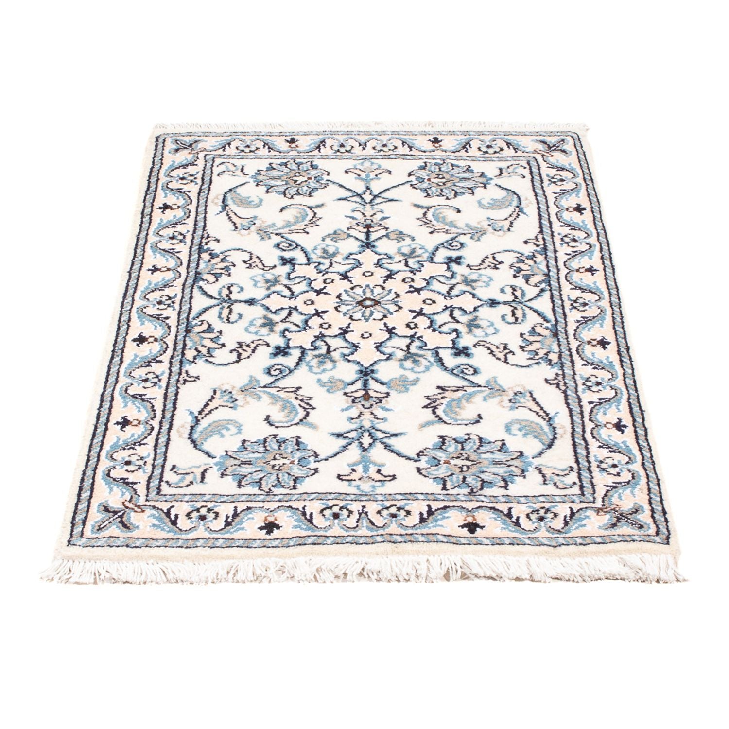Tapis persan - Nain - Royal - 90 x 60 cm - crème