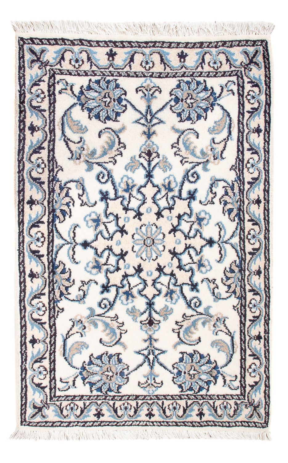 Tapis persan - Nain - Royal - 90 x 60 cm - crème