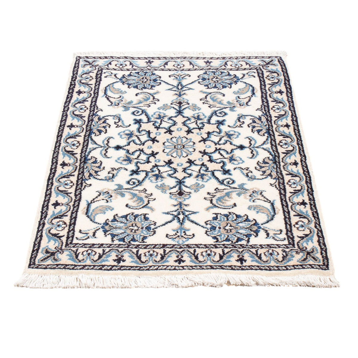 Tapis persan - Nain - Royal - 90 x 60 cm - crème