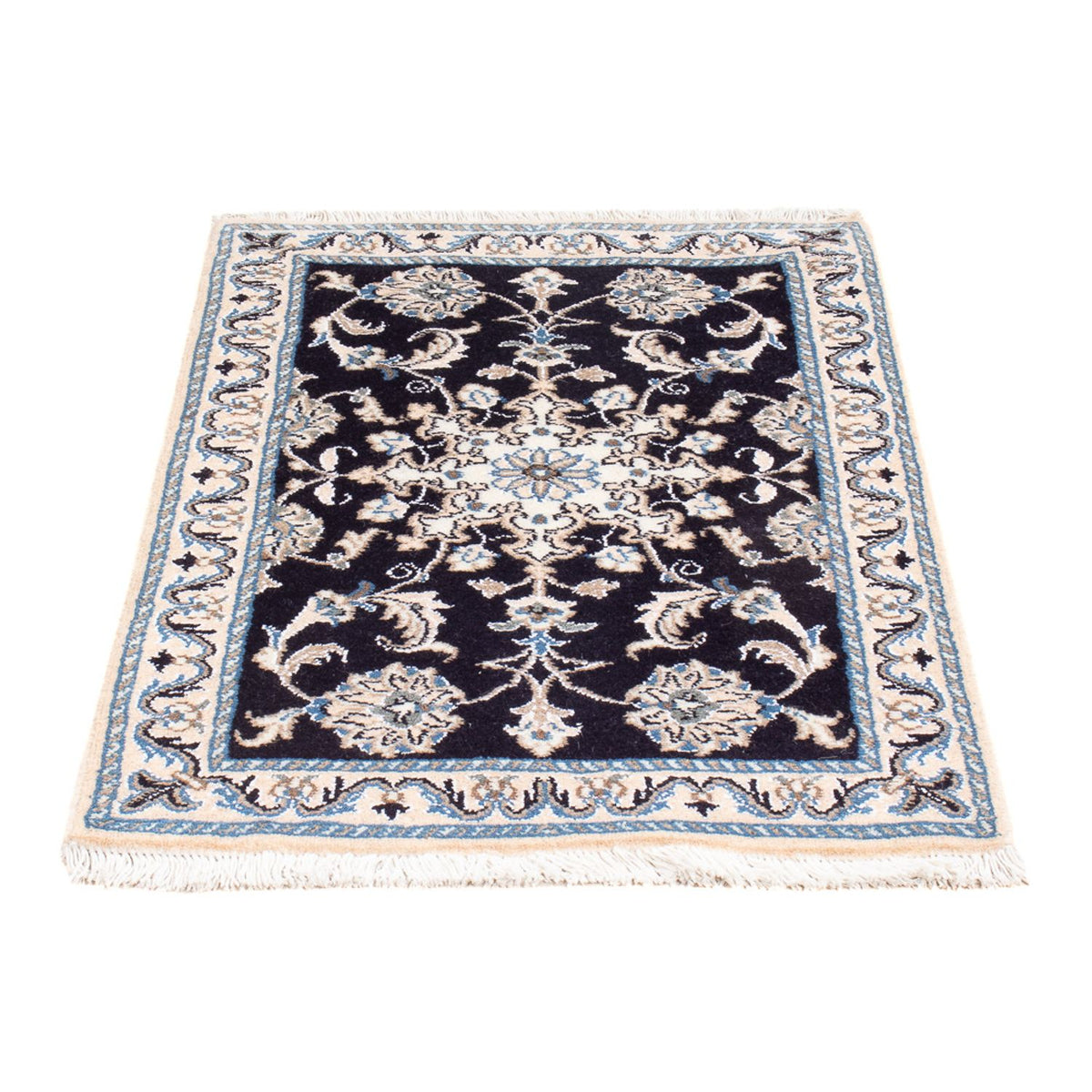 Tapis persan - Nain - Royal - 90 x 60 cm - bleu foncé