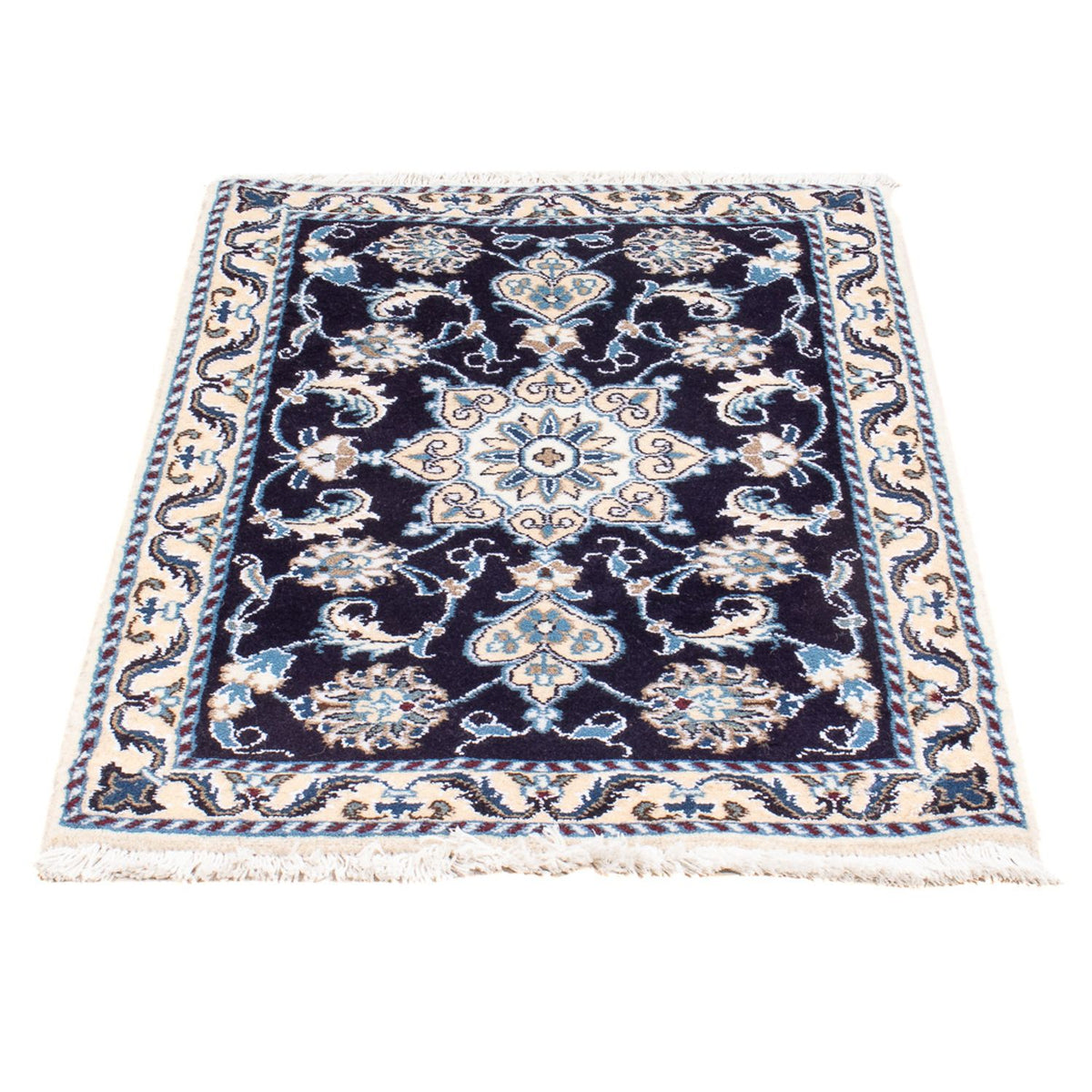 Tapis persan - Nain - Royal - 90 x 60 cm - bleu foncé