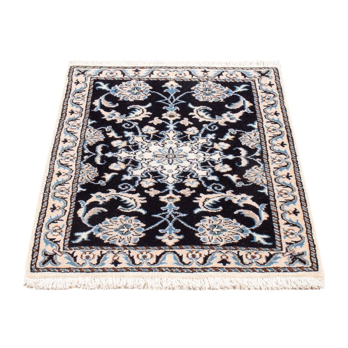 Tapis persan - Nain - Royal - 90 x 60 cm - bleu foncé