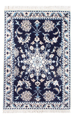 Tapis persan - Nain - Royal - 90 x 60 cm - bleu foncé