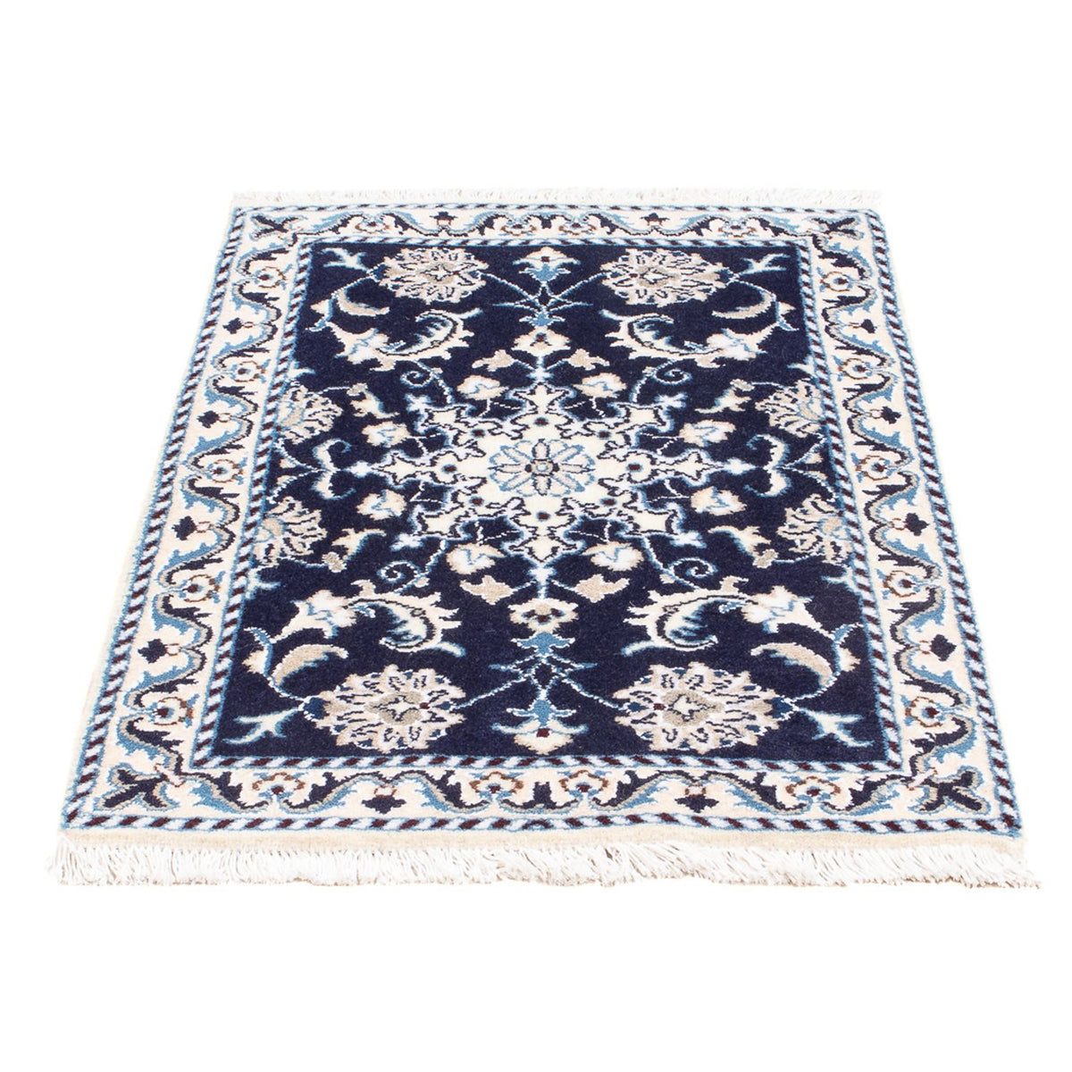 Tapis persan - Nain - Royal - 90 x 60 cm - bleu foncé