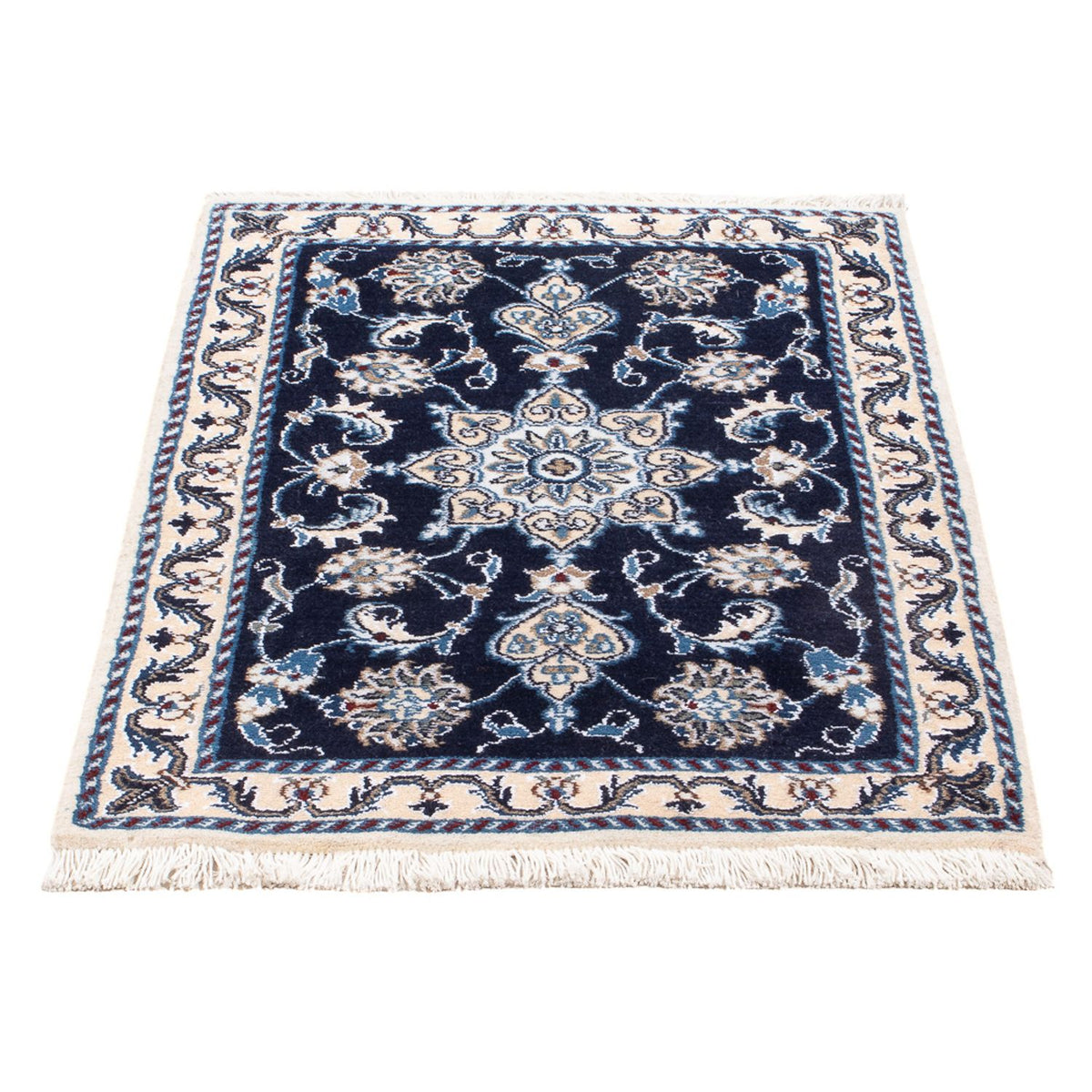 Tapis persan - Nain - Royal - 90 x 60 cm - bleu foncé