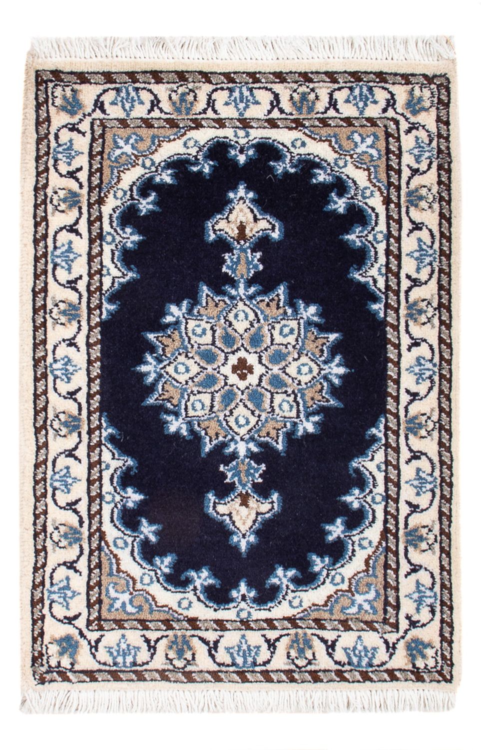 Tapis persan - Nain - Royal - 60 x 40 cm - bleu foncé