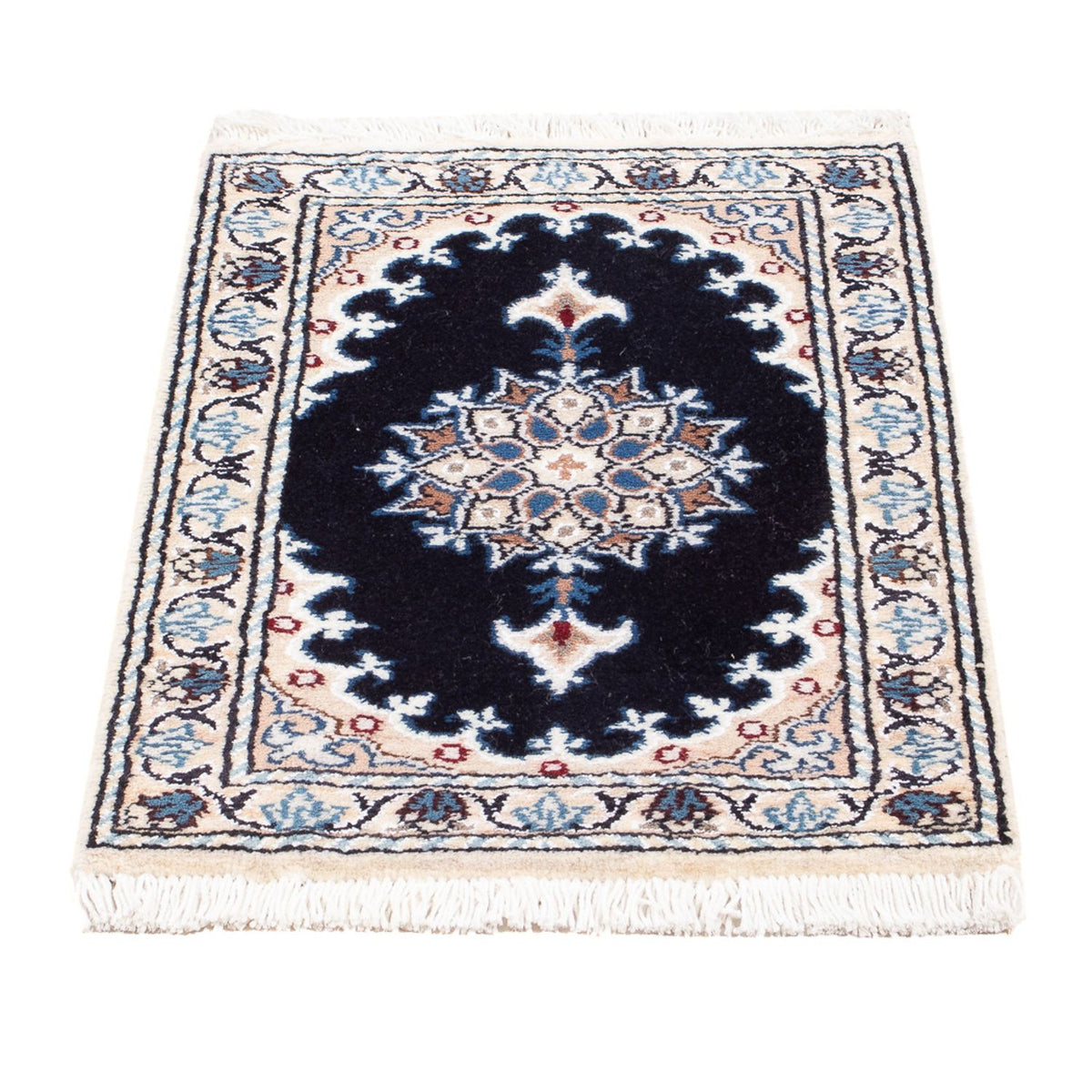 Tapis persan - Nain - Royal - 60 x 40 cm - bleu foncé