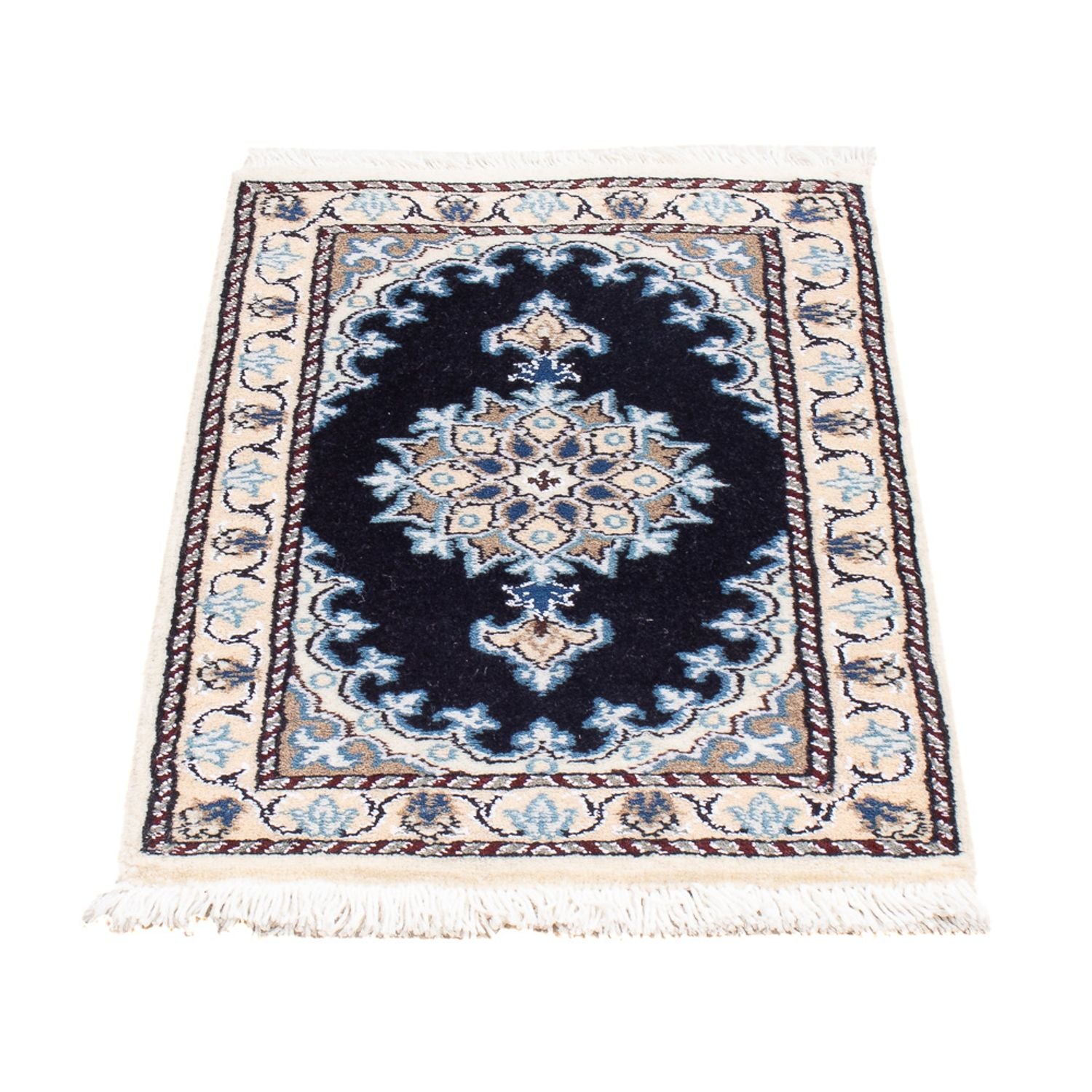 Tapis persan - Nain - Royal - 60 x 40 cm - bleu foncé
