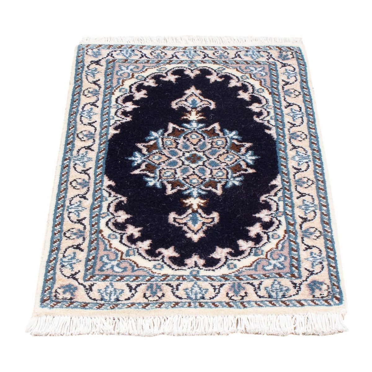 Tapis persan - Nain - Royal - 60 x 40 cm - bleu foncé