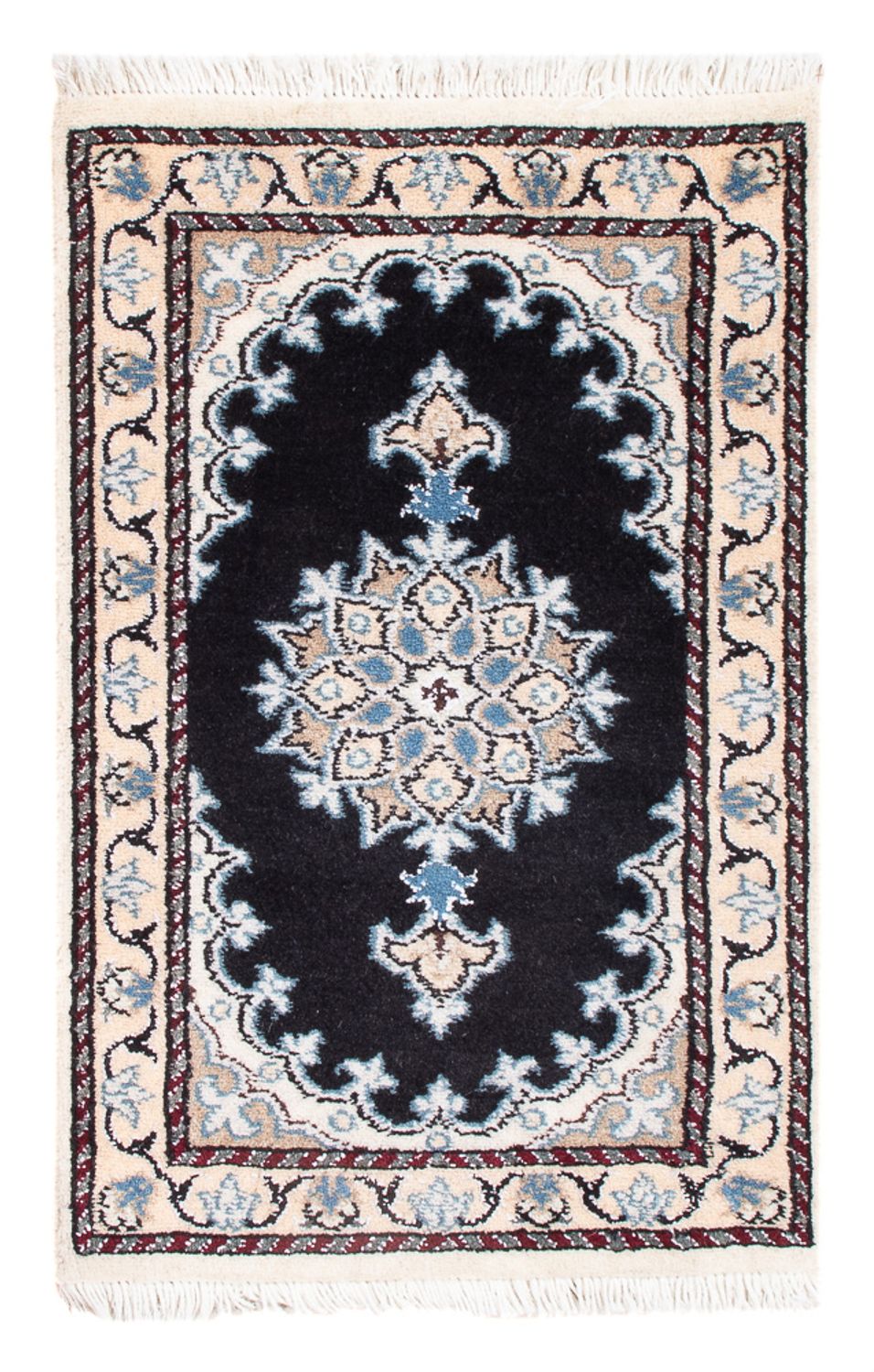 Tapis persan - Nain - Royal - 60 x 40 cm - bleu foncé