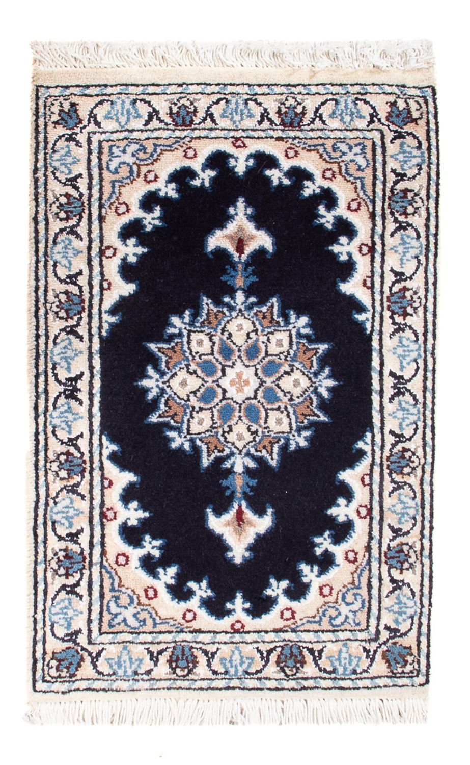 Tapis persan - Nain - Royal - 60 x 40 cm - bleu foncé