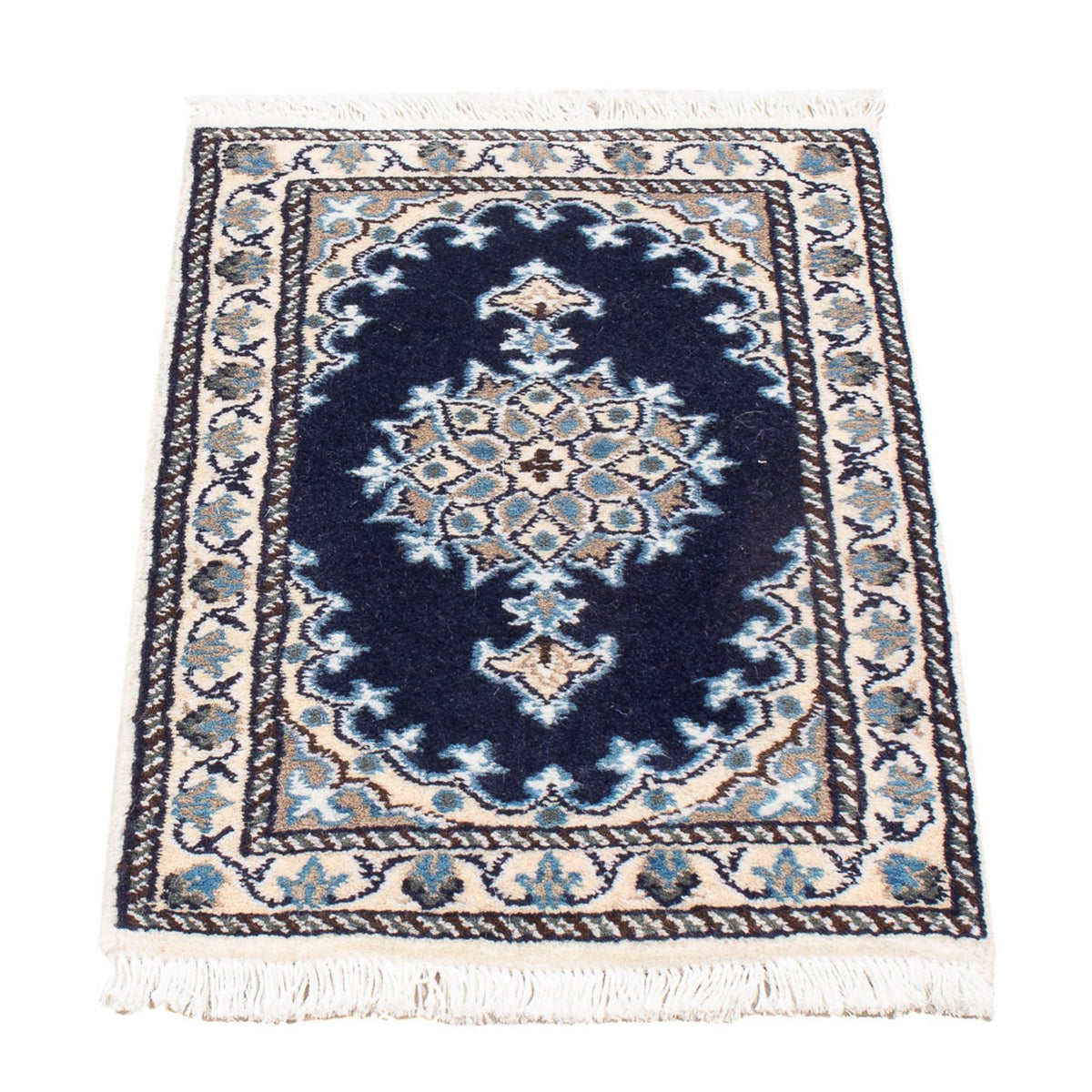 Tapis persan - Nain - Royal - 60 x 40 cm - bleu foncé