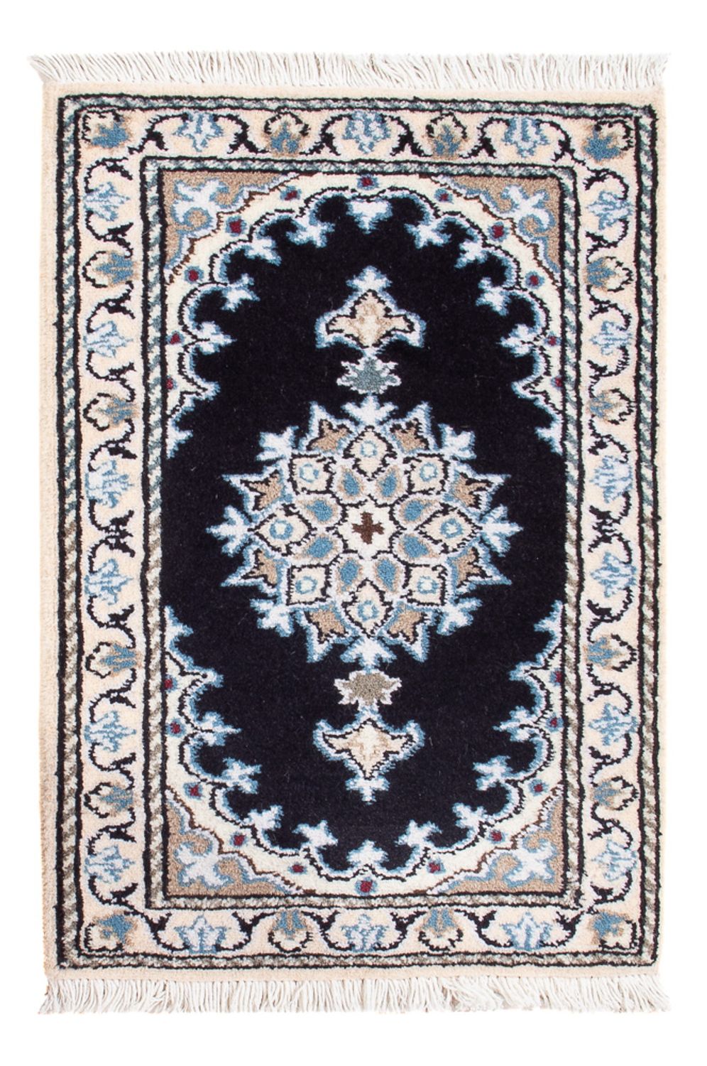 Tapis persan - Nain - Royal - 60 x 40 cm - bleu foncé