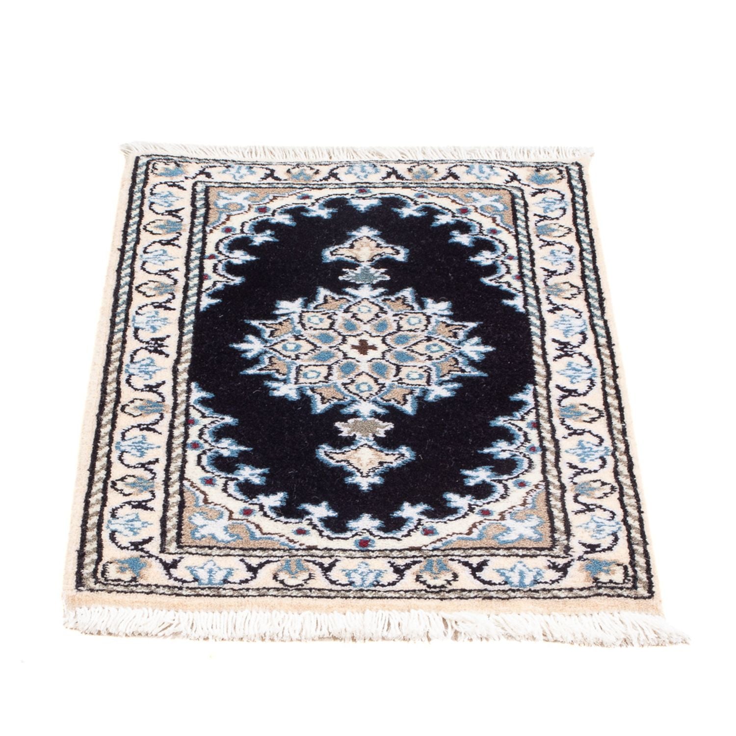 Tapis persan - Nain - Royal - 60 x 40 cm - bleu foncé