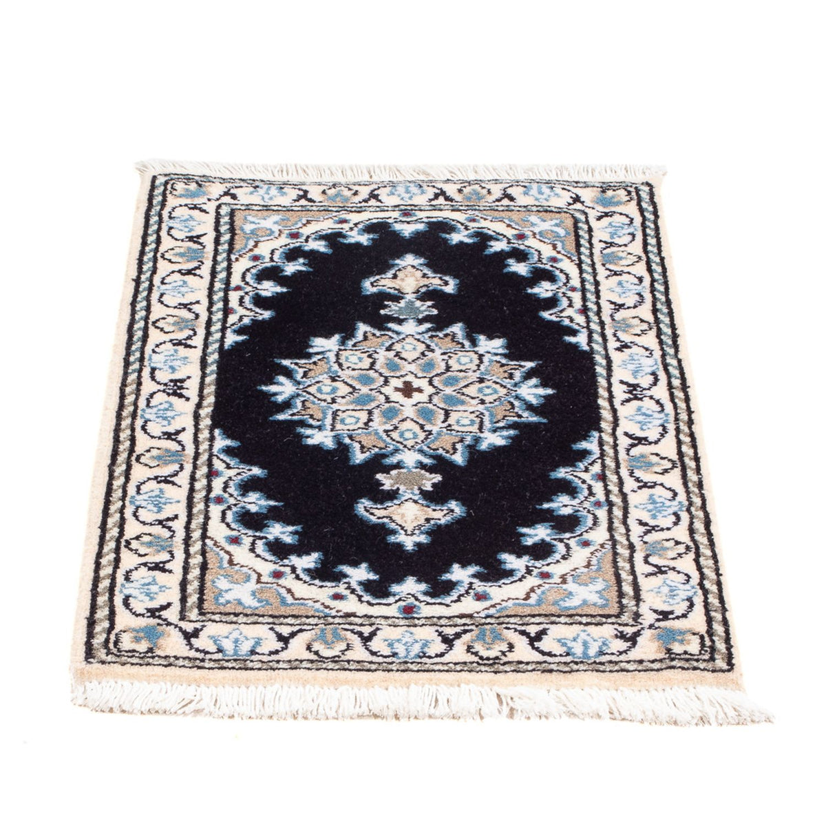 Tapis persan - Nain - Royal - 60 x 40 cm - bleu foncé