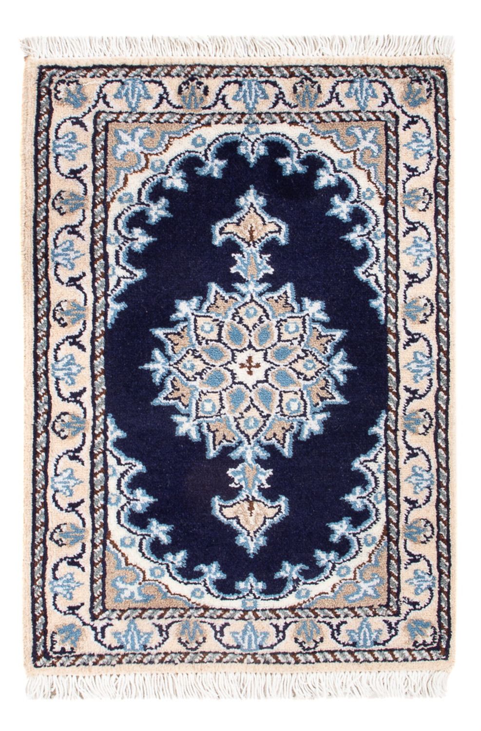 Tapis persan - Nain - Royal - 60 x 40 cm - bleu foncé