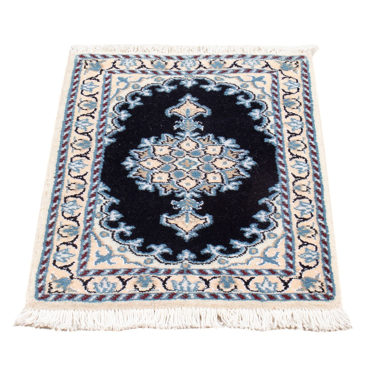 Tapis persan - Nain - Royal - 60 x 40 cm - bleu foncé