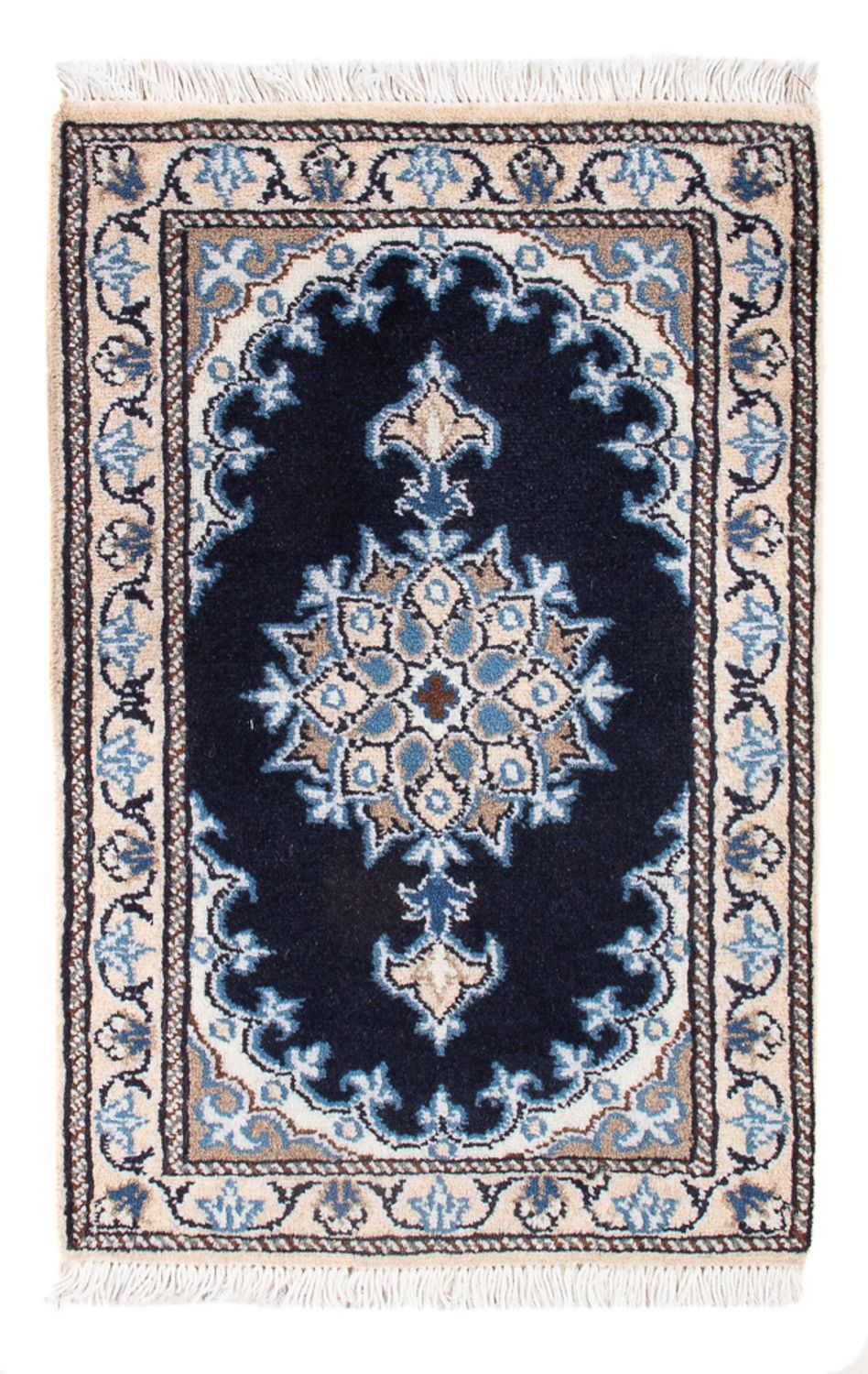 Tapis persan - Nain - Royal - 60 x 40 cm - bleu foncé