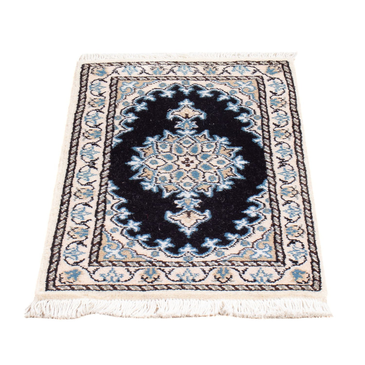 Tapis persan - Nain - Royal - 60 x 40 cm - bleu foncé