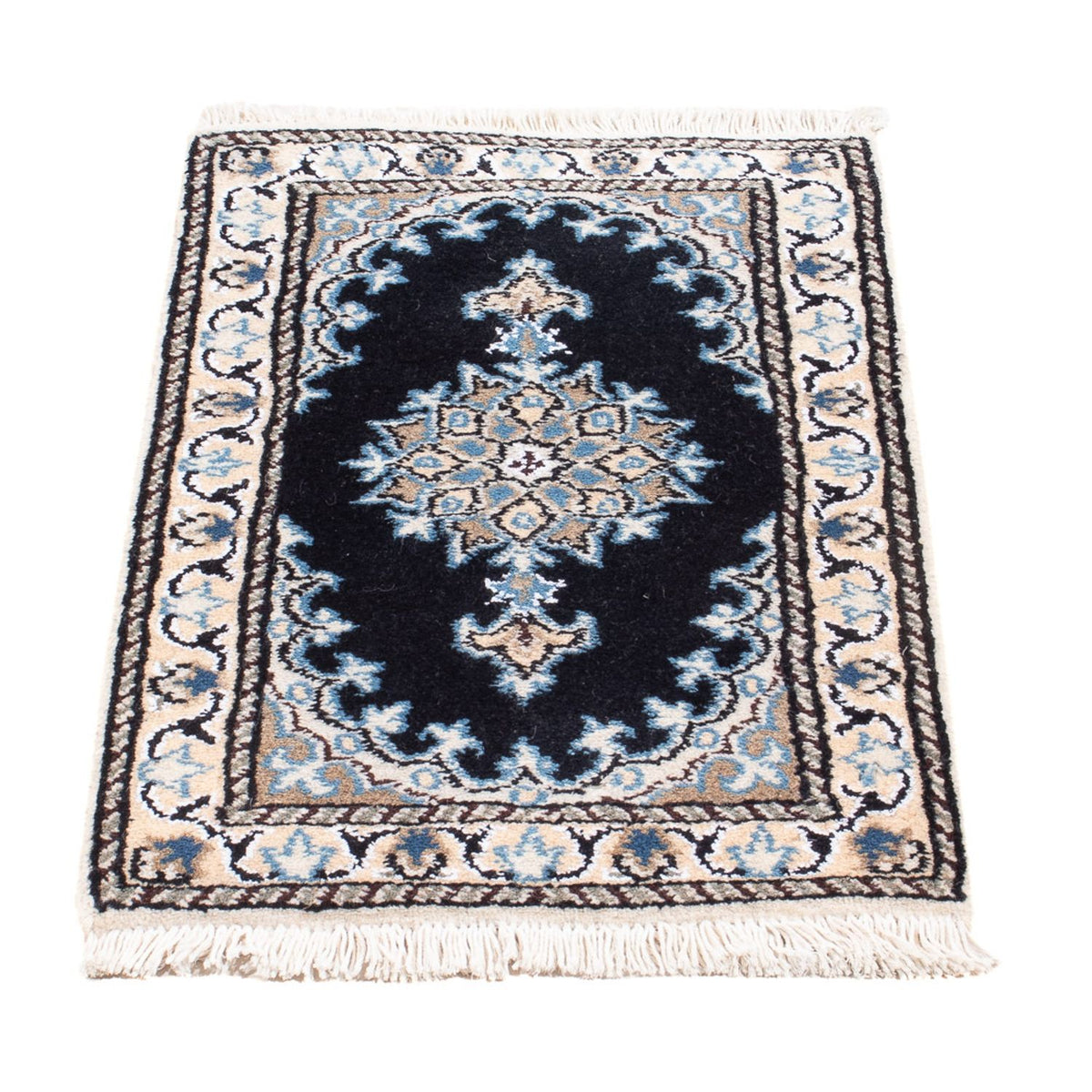 Tapis persan - Nain - Royal - 60 x 40 cm - bleu foncé
