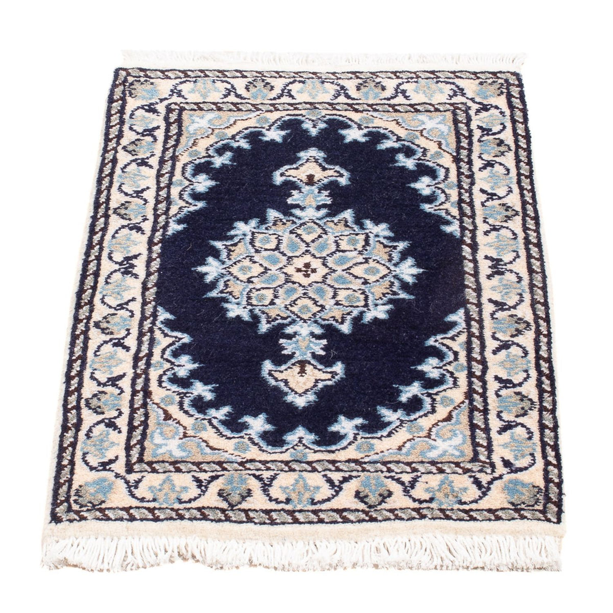 Tapis persan - Nain - Royal - 60 x 40 cm - bleu foncé