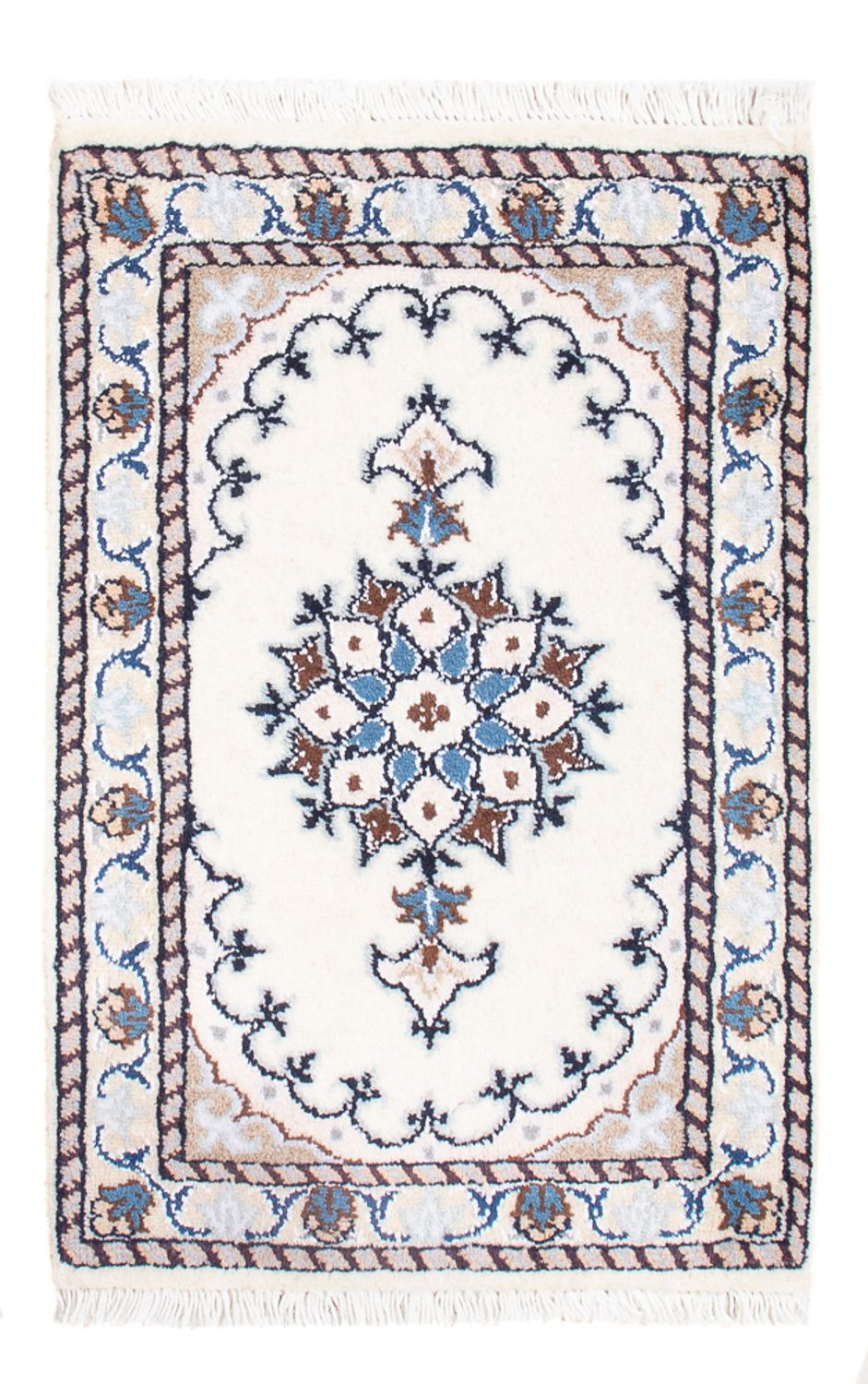 Tapis persan - Nain - Royal - 60 x 40 cm - crème