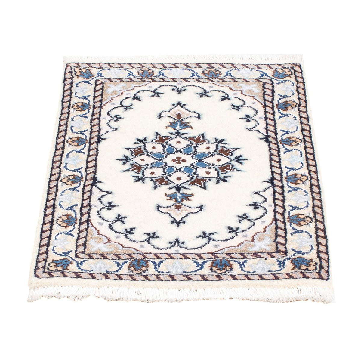 Tapis persan - Nain - Royal - 60 x 40 cm - crème
