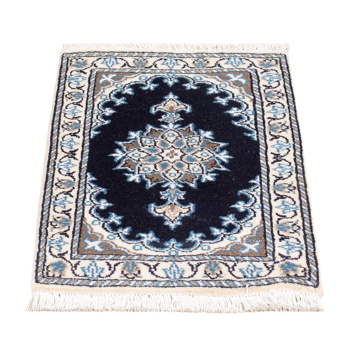 Tapis persan - Nain - Royal - 60 x 40 cm - bleu foncé