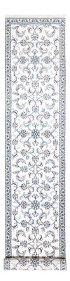 Tapis de couloir Tapis persan - Nain - 393 x 77 cm - argent