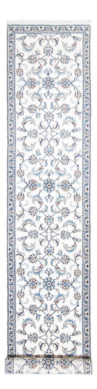 Tapis de couloir Tapis persan - Nain - 393 x 77 cm - argent