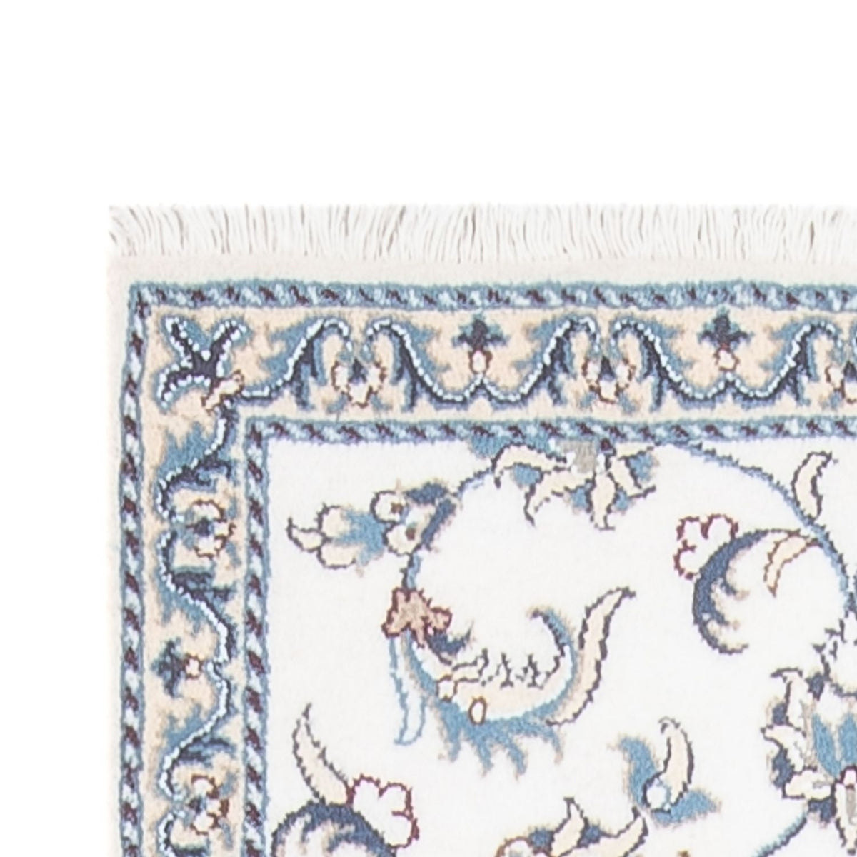 Tapis de couloir Tapis persan - Nain - 393 x 77 cm - argent