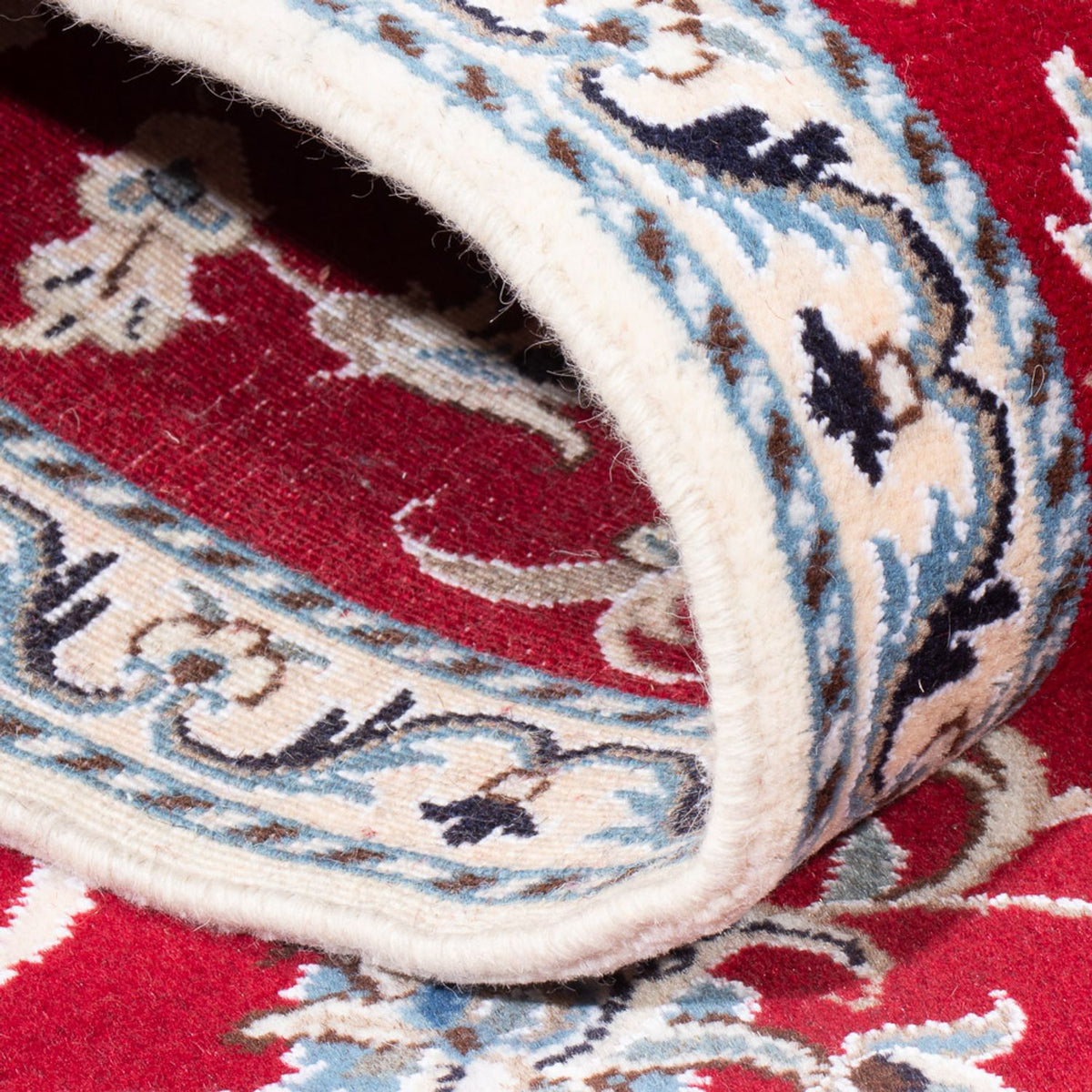 Tapis de couloir Tapis persan - Nain - 283 x 76 cm - rouge