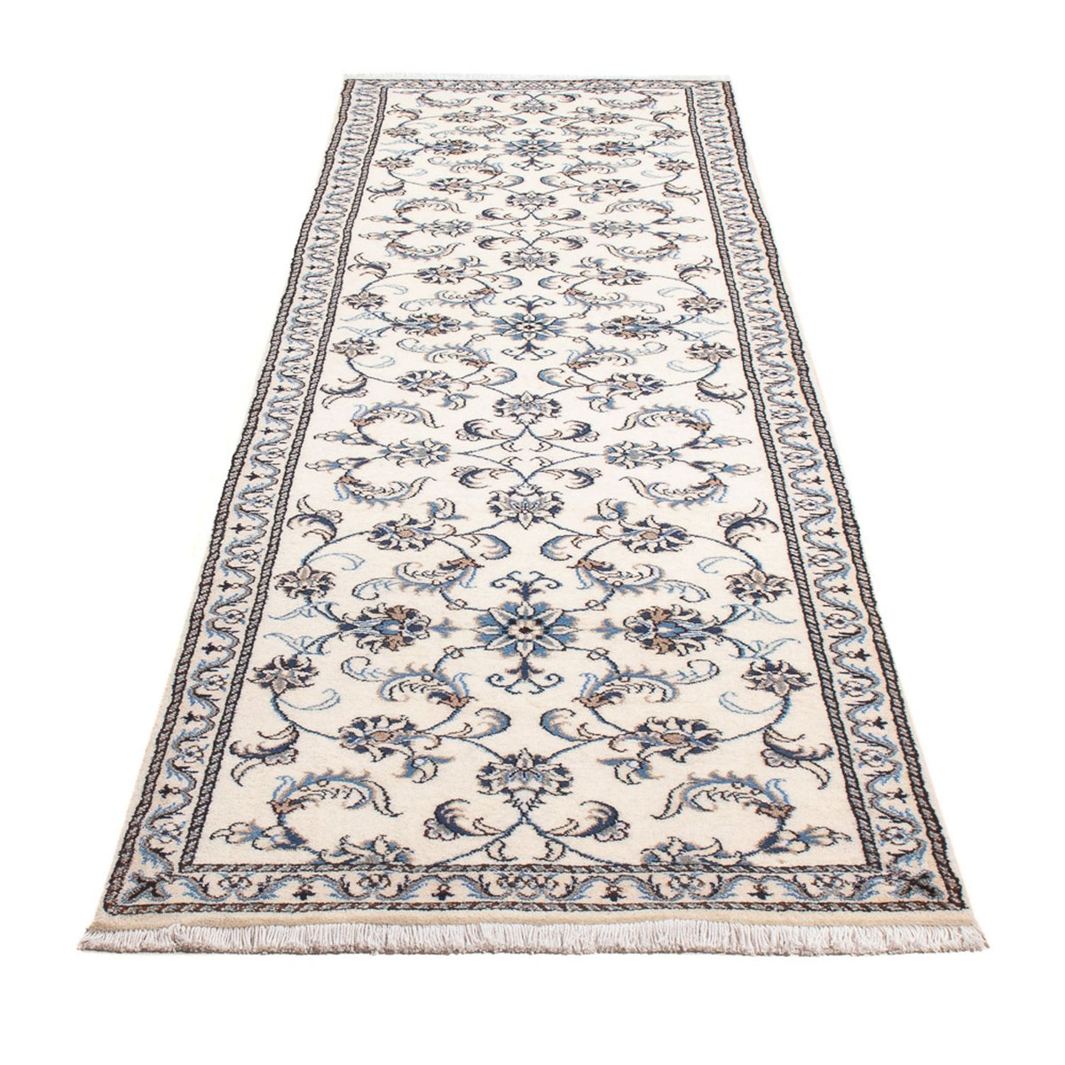 Tapis de couloir Tapis persan - Nain - 288 x 78 cm - argent