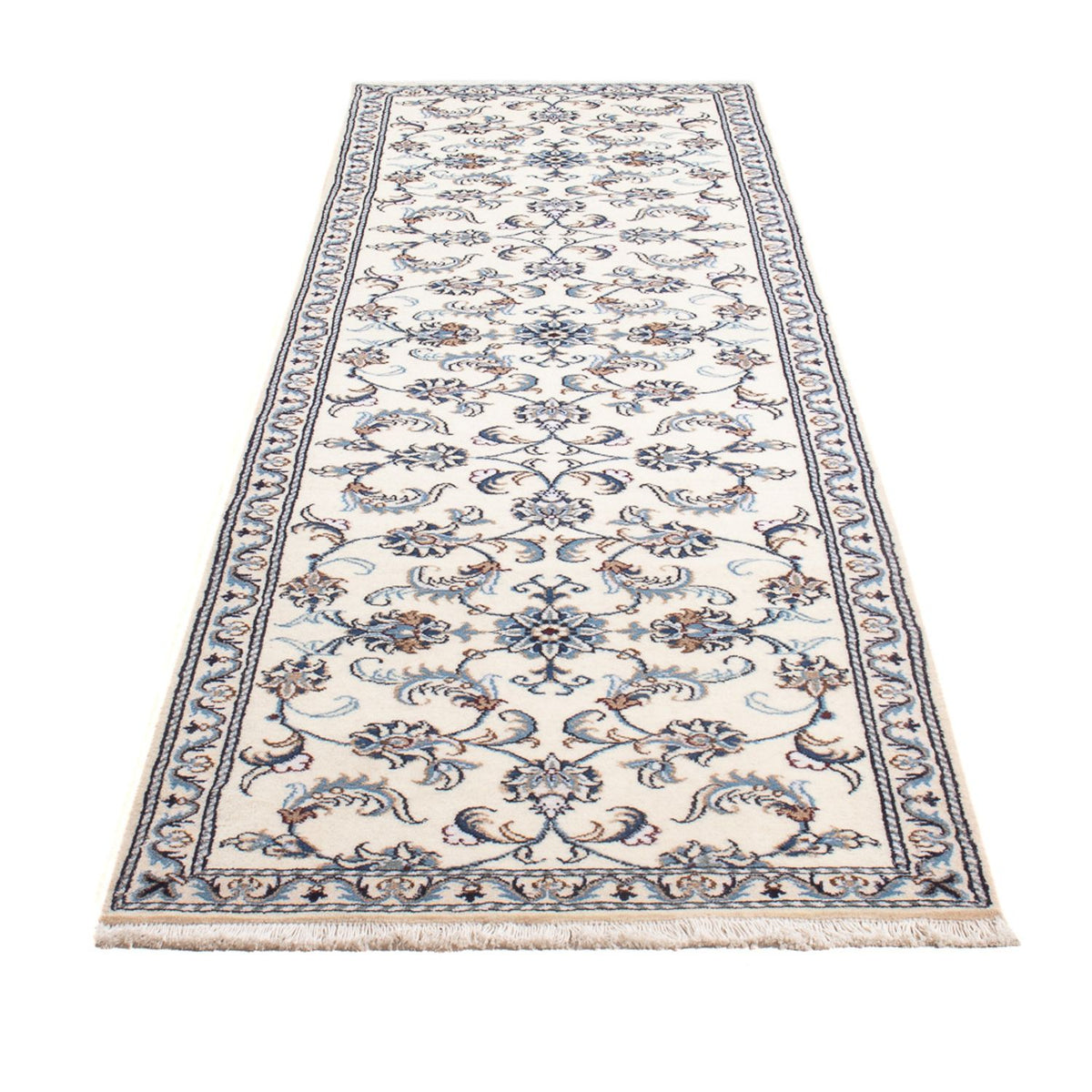Tapis de couloir Tapis persan - Nain - 286 x 82 cm - argent