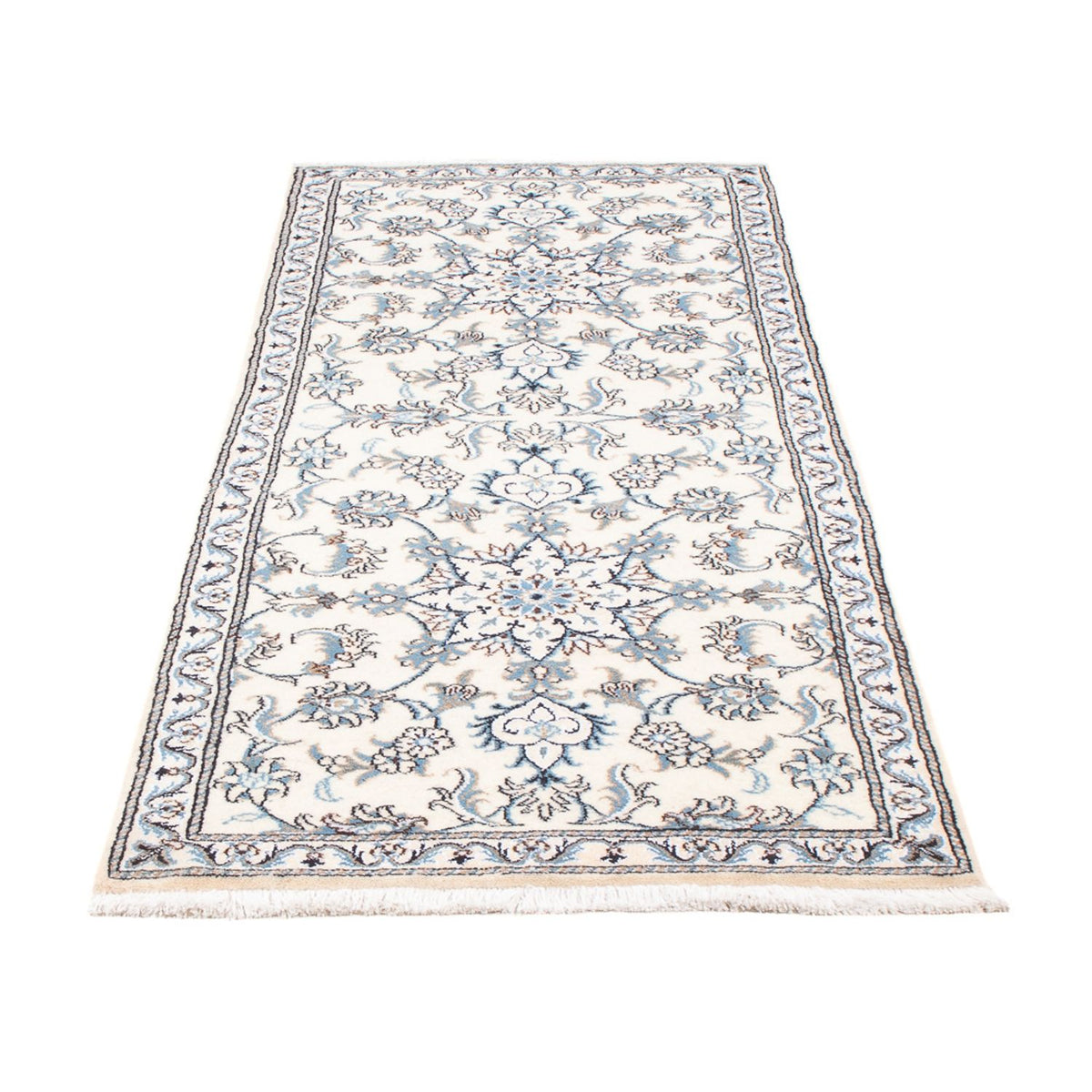 Tapis de couloir Tapis persan - Nain - 197 x 75 cm - argent