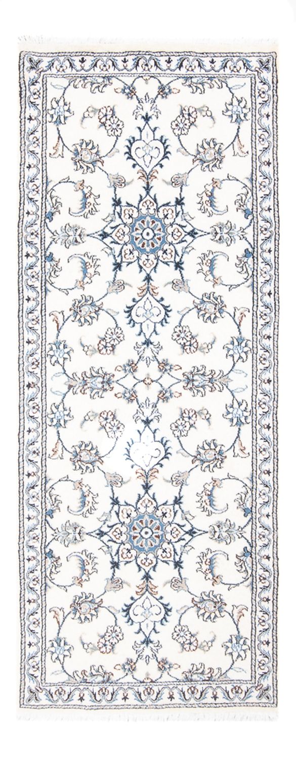 Tapis de couloir Tapis persan - Nain - 196 x 77 cm - argent